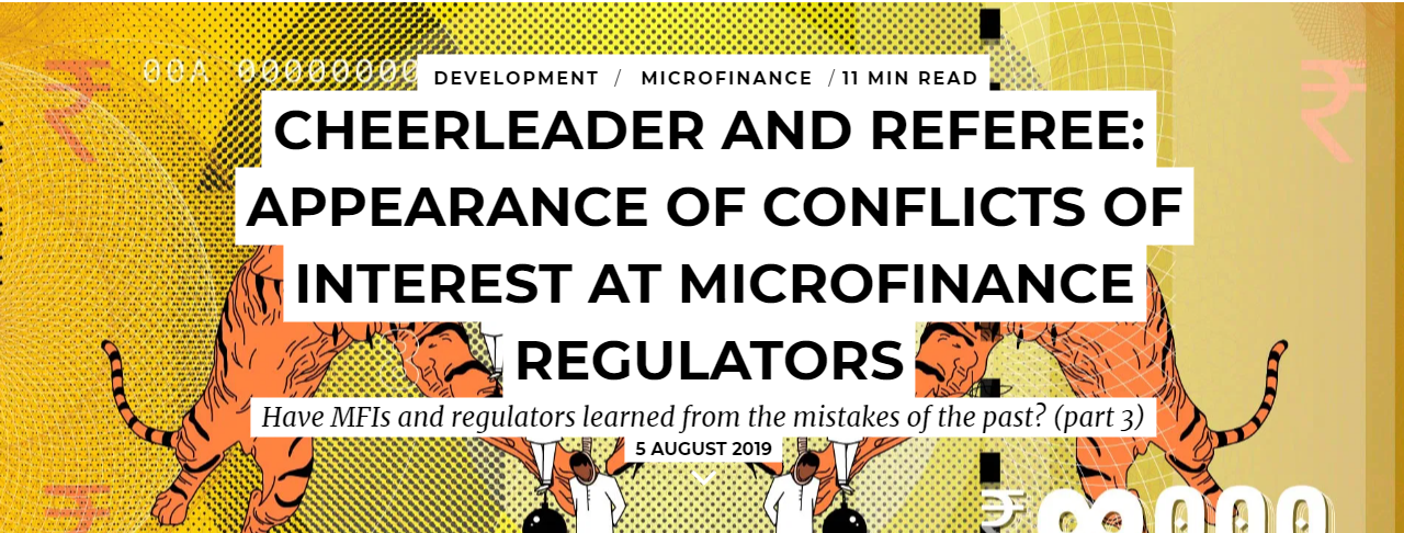 Cheerleader and referee: Appearance of conflicts of interest at microfinance regulators